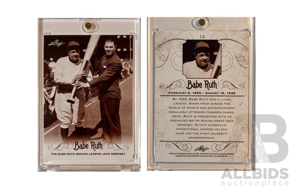 Babe Ruth Leaf Legacy Baseball Card – Yankee Icon – Timeless Tribute to a Baseball Immortal