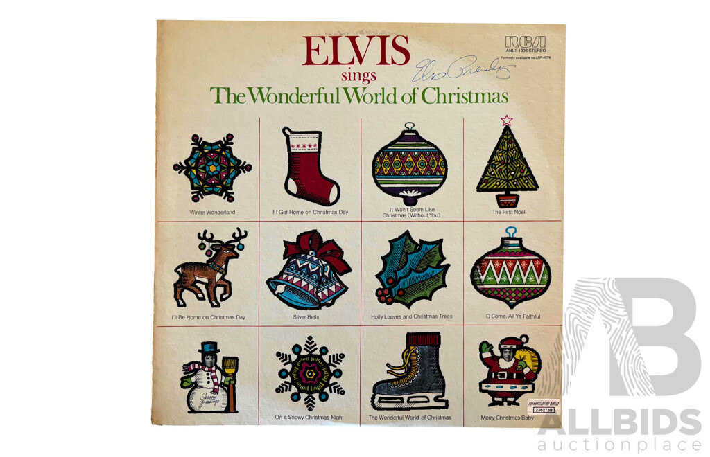 Elvis Presley Autographed Christmas Album – ‘Wonderful World of Christmas’ – Holiday Classic with COA
