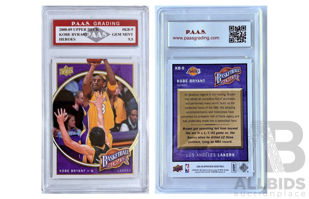 Kobe Bryant Upper Deck Basketball Heroes 9.5 Gem Mint