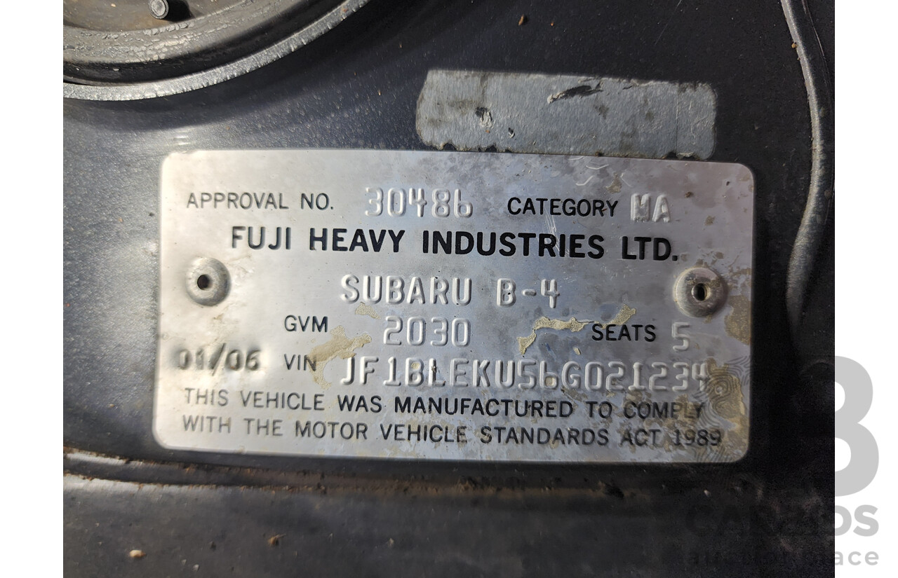 1/2006 Subaru Liberty 3.0r-B MY06 4d Sedan Grey 3.0L