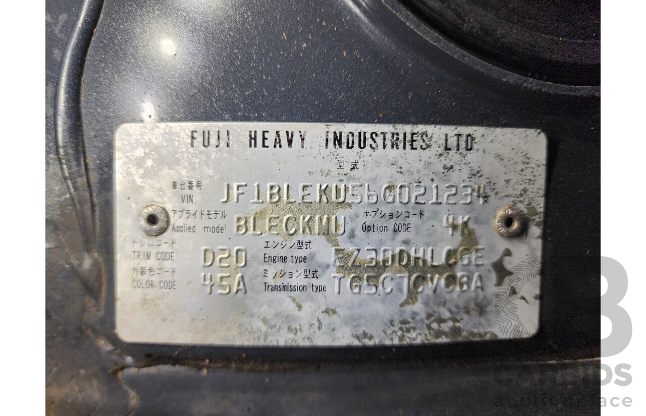 1/2006 Subaru Liberty 3.0r-B MY06 4d Sedan Grey 3.0L