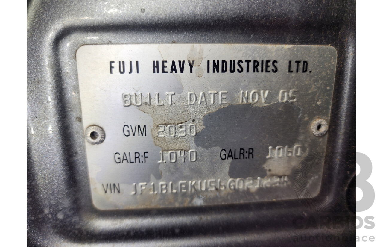 1/2006 Subaru Liberty 3.0r-B MY06 4d Sedan Grey 3.0L