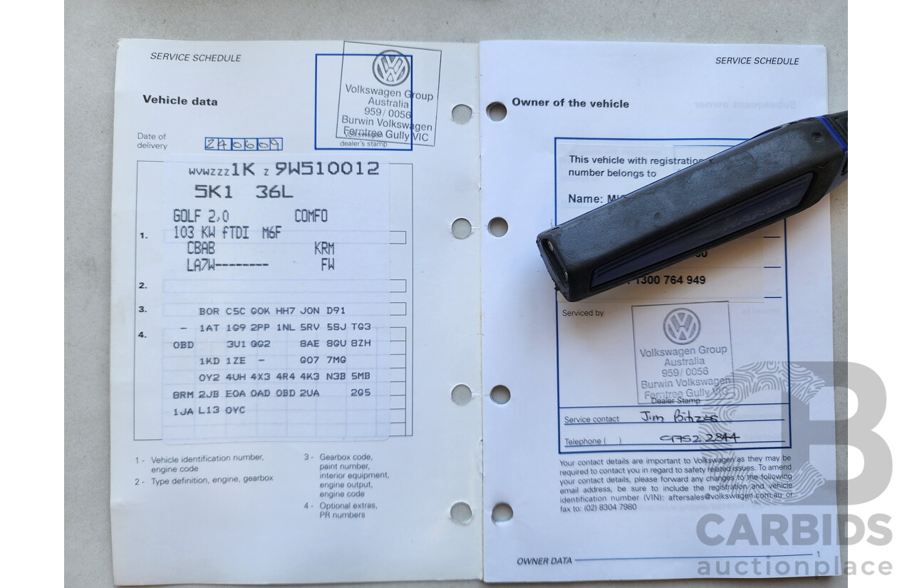 6/2009 Volkswagen Golf 2.0 TDI Pacific 1K MY09 5d Hatchback Silver Or Chrome 2.0L