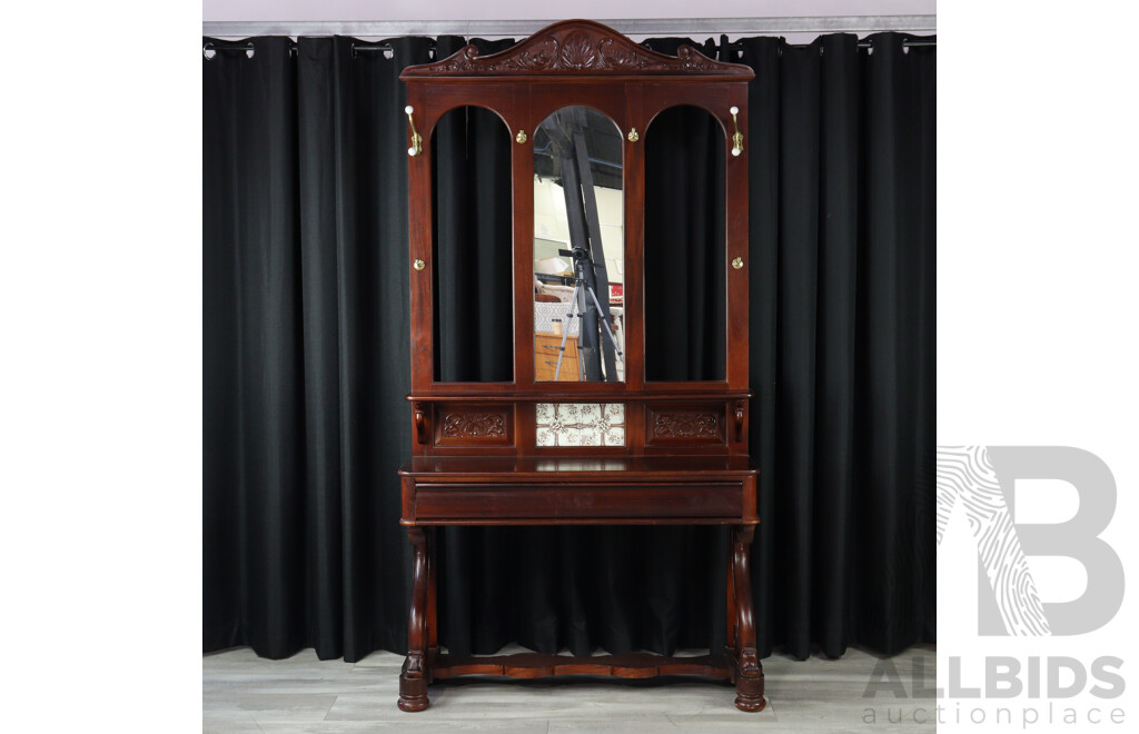 Reproduction Mahogany Hall Stand