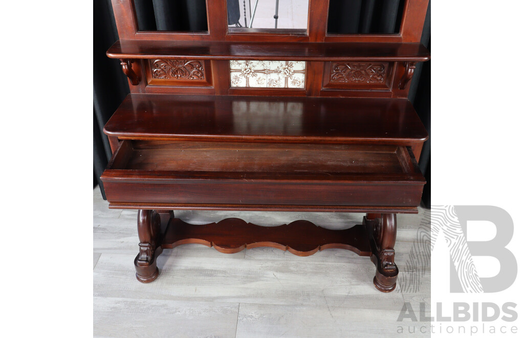 Reproduction Mahogany Hall Stand