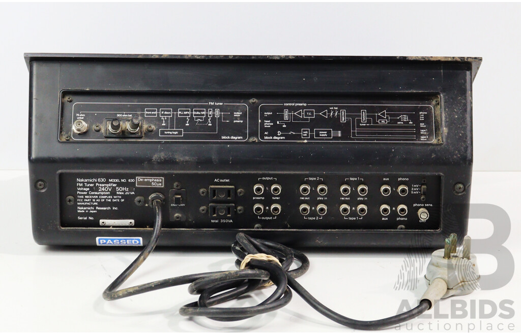 Vintage Nakamichi 630 Fm Tuner Preamplifier