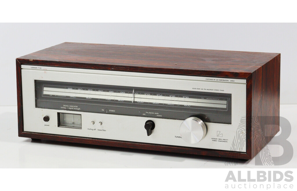Luxman T34 Ultimate High Fidelity Stereo Components Solid State Multiplex Stereo Tuner with Timber Exterior
