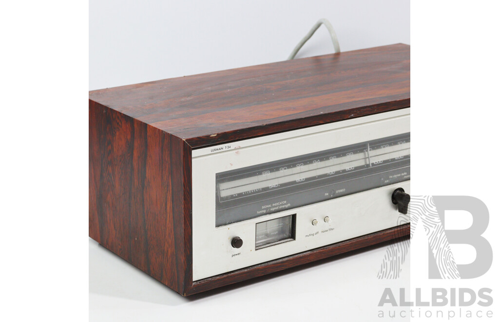 Luxman T34 Ultimate High Fidelity Stereo Components Solid State Multiplex Stereo Tuner with Timber Exterior
