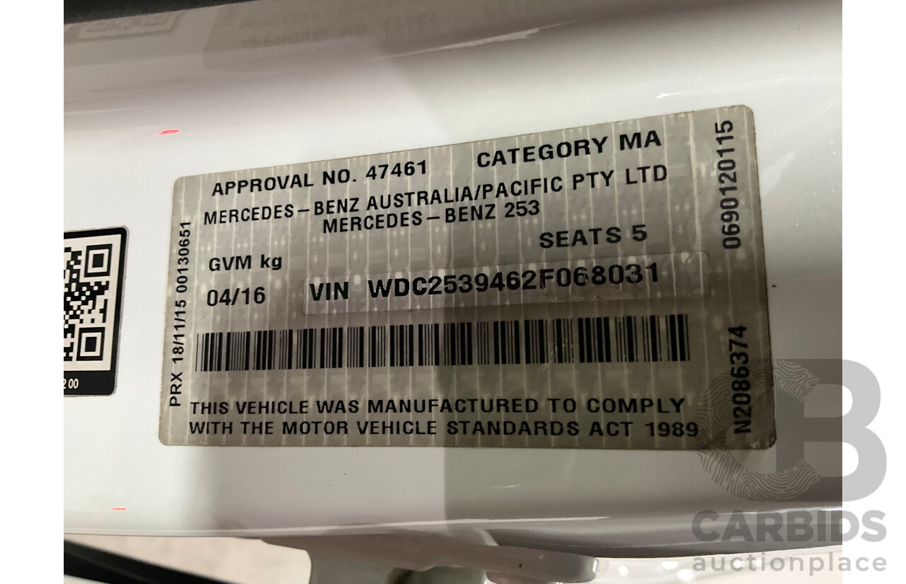 04/2016 Mercedes-Benz GLC250 (AWD) 253 4d Wagon Diamond White Metallic Turbo 2.0L