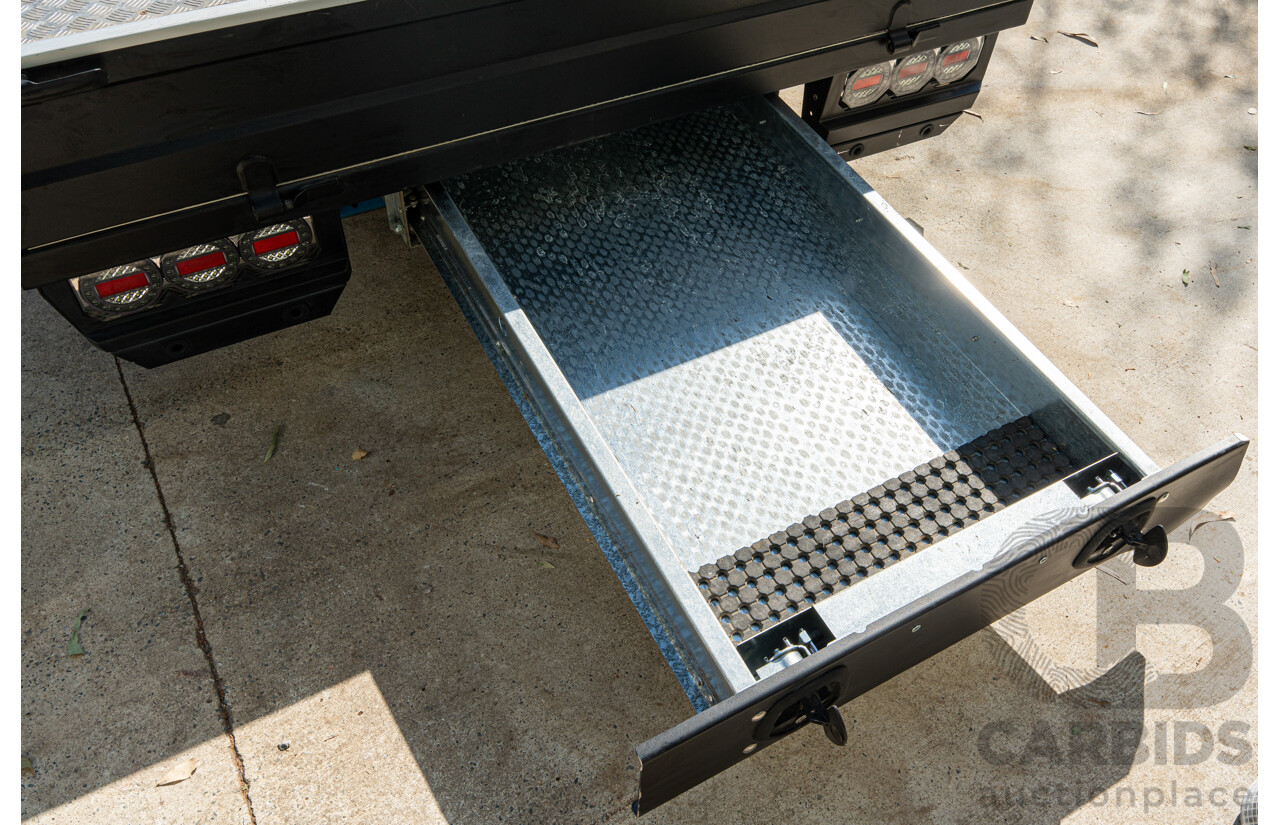 05/2021 Bronco Built Alloy Tray with Lockable Undertray Built in Slide Drawer and Undermounted Toolboxes to Suit 2014 PX Ranger Dual Cab