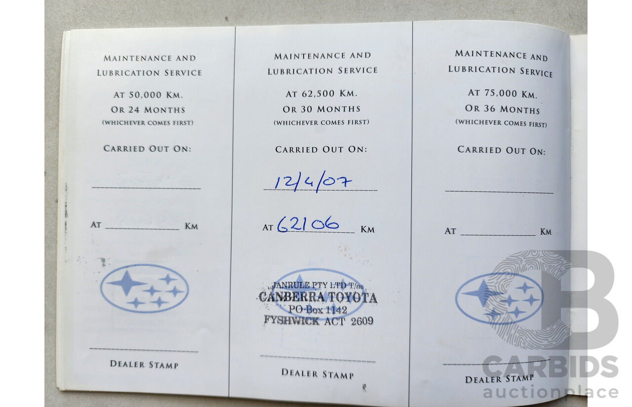 7/2002 Subaru Impreza RV (awd) MY02 5d Hatchback Blue 2.0L