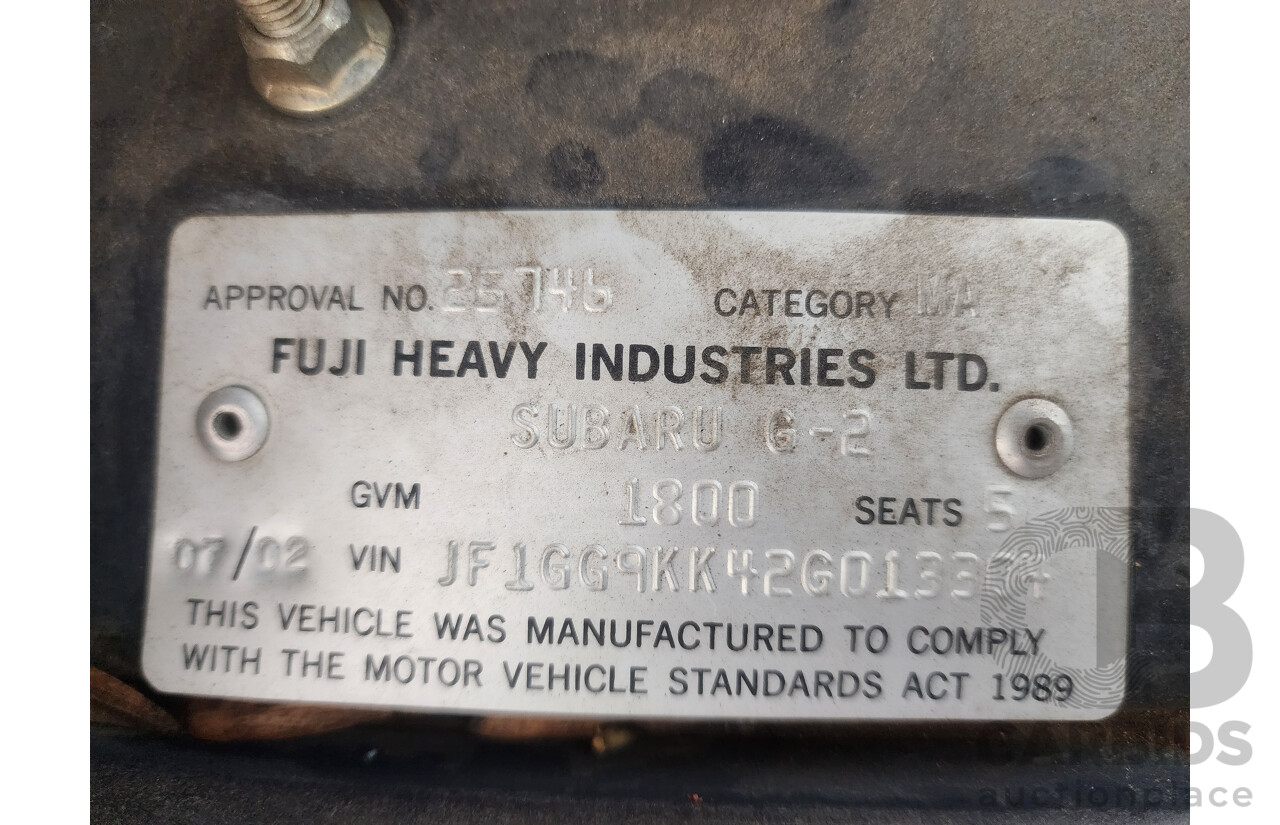 7/2002 Subaru Impreza RV (awd) MY02 5d Hatchback Blue 2.0L