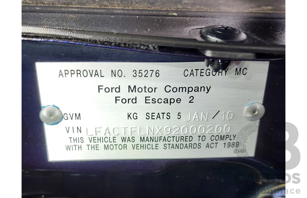 1/2010 Ford Escape  ZD 4d Wagon Blue 2.3L