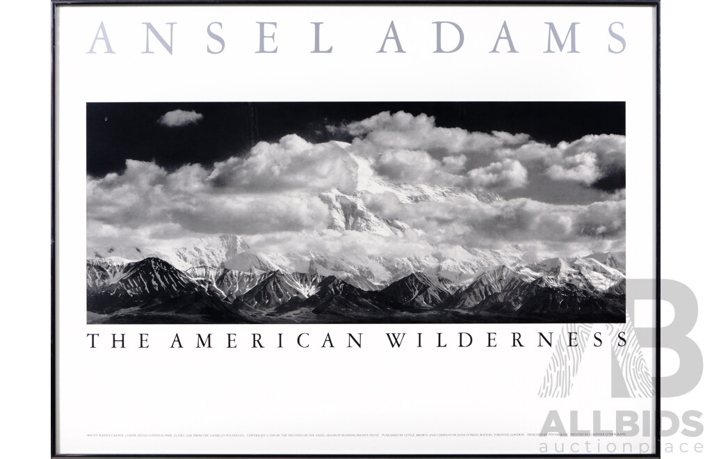 Ansel Adams, (20th Century, American, 1902-1984), Mt McKinley Range, Clouds, Denali National Park, Alaska, 1948, Quality Poster of Original Photograph, 66 x 87 cm (frame)