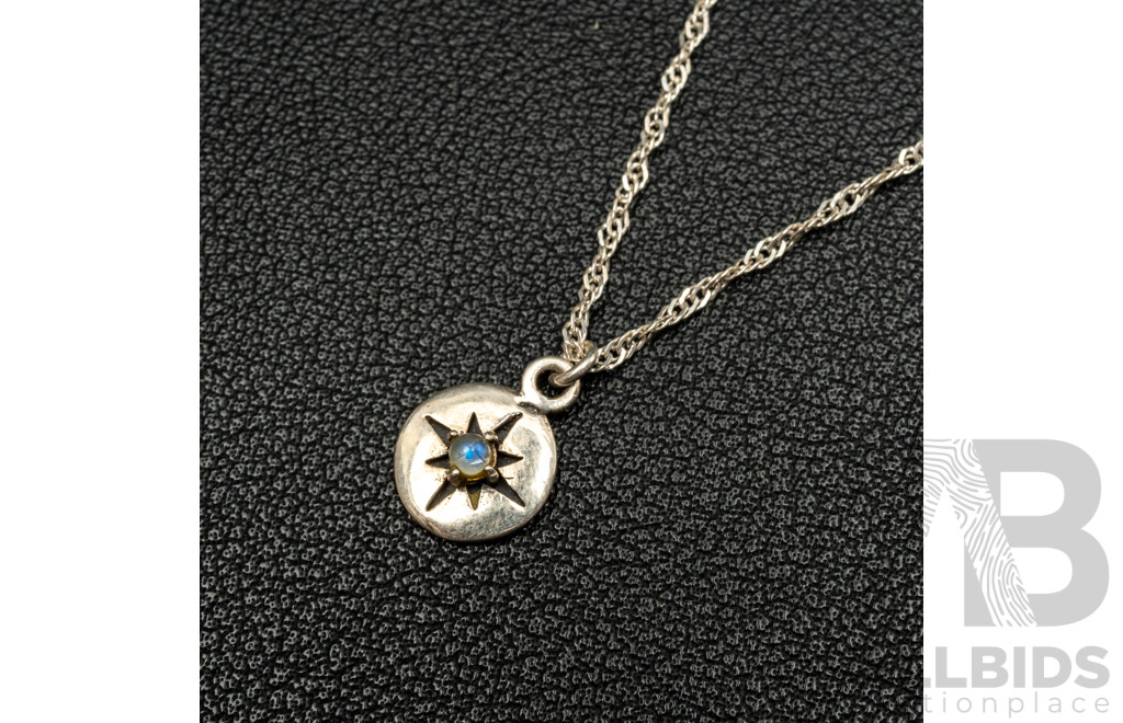 Olivia and Jackson Cz Hoop Earrings, as New in Box, Pandora Necklace & Moonstone Star Necklace,  9.64 Grams