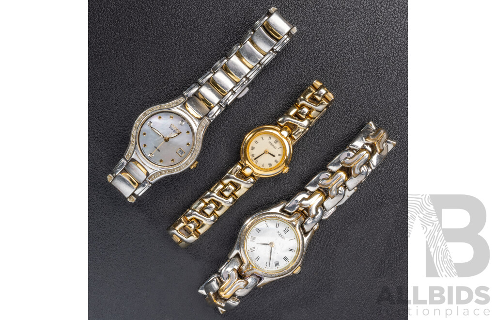 Collection of (3) Ladies Wrist Watches - Citizen Eco Drive, Seiko & Pulsar