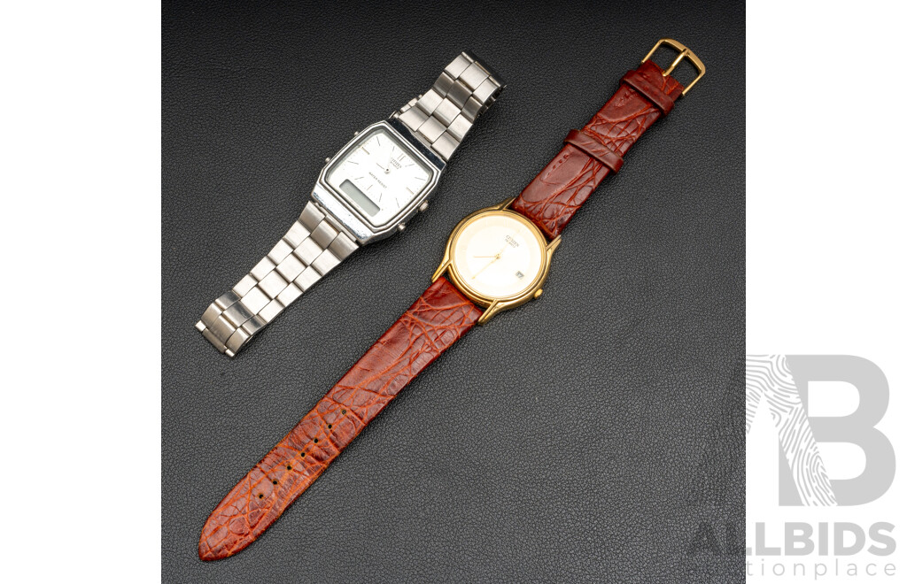 Citizen 5510-S30230 & Citizen 0480-313844 Vintage Watches