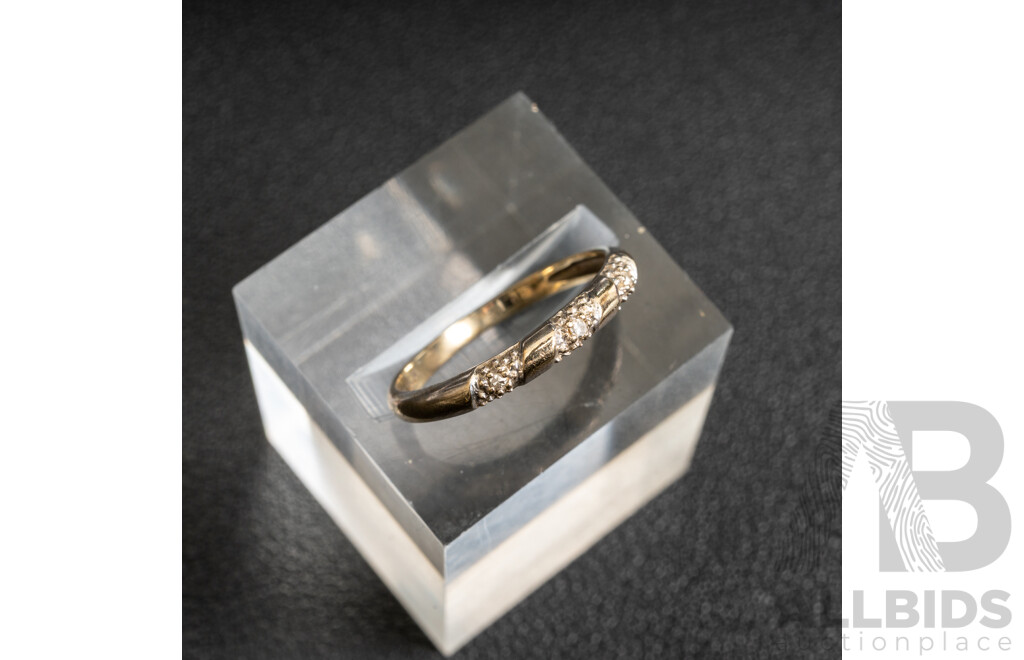 9ct White Gold Diamond Set Ring, TDW 0.03ct, Size L, 1.06 Grams