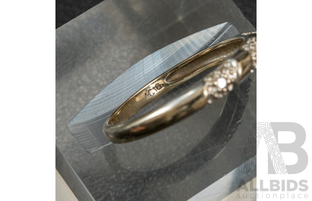 9ct White Gold Diamond Set Ring, TDW 0.03ct, Size L, 1.06 Grams