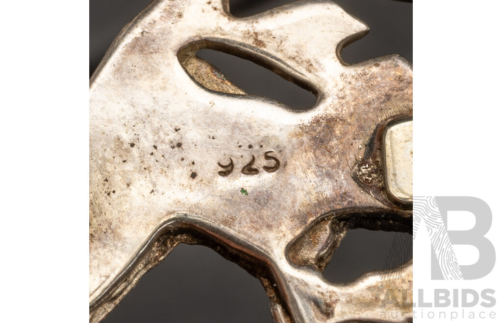 Sterling Silver Weedy Sea Dragon Seahorse Brooch, 70mm, 15.07 Grams