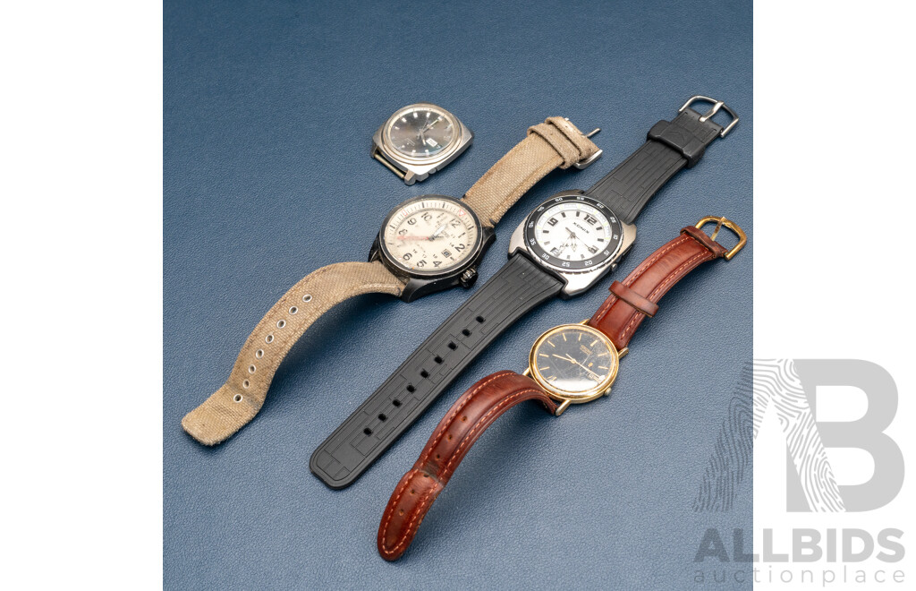 Collection of Vintage Mens Watches Including Citizen Eco-drive & Seiko 5