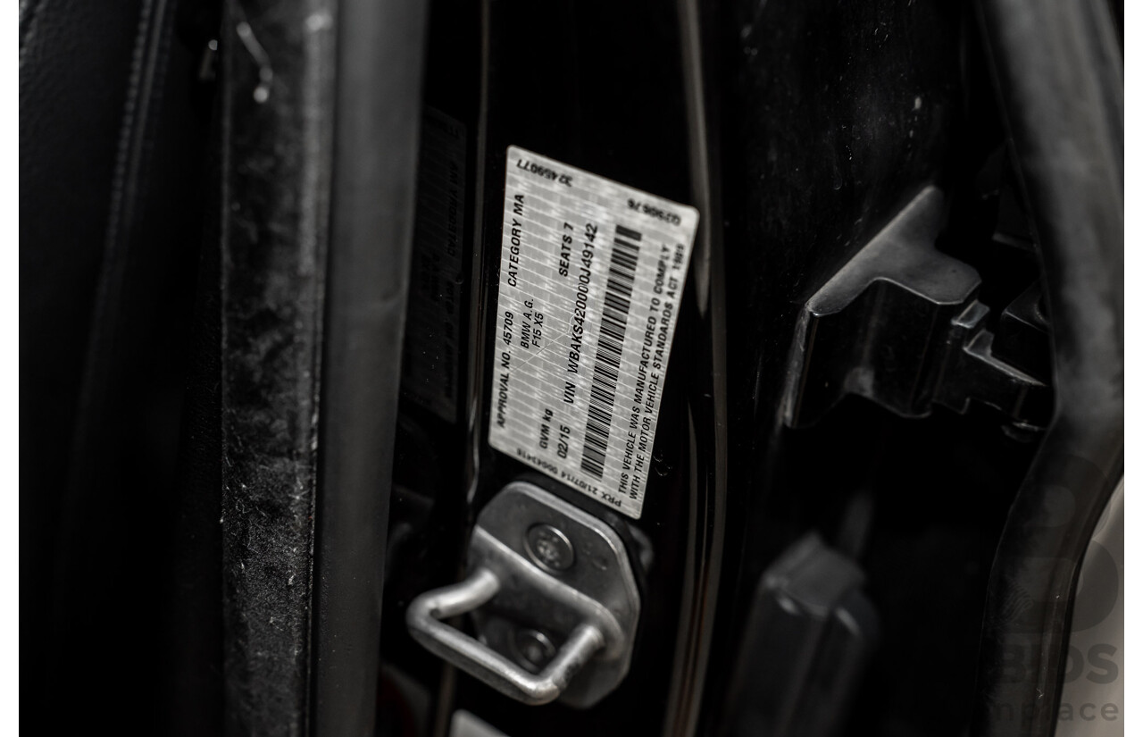 2/2015 BMW X5 Xdrive 30d M-sport F15 MY15 4d Wagon Black 3.0L - 7 Seats