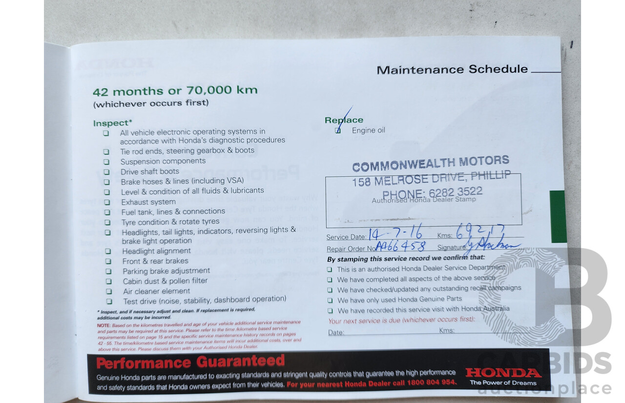 5/2013 Honda CRV VTi (4x2) 30 4d Wagon White 2.0L