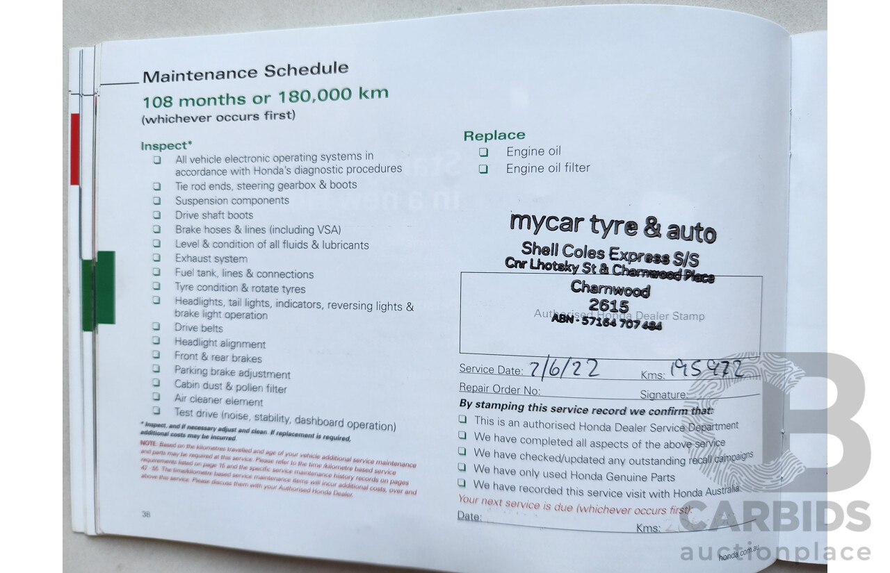 5/2013 Honda CRV VTi (4x2) 30 4d Wagon White 2.0L