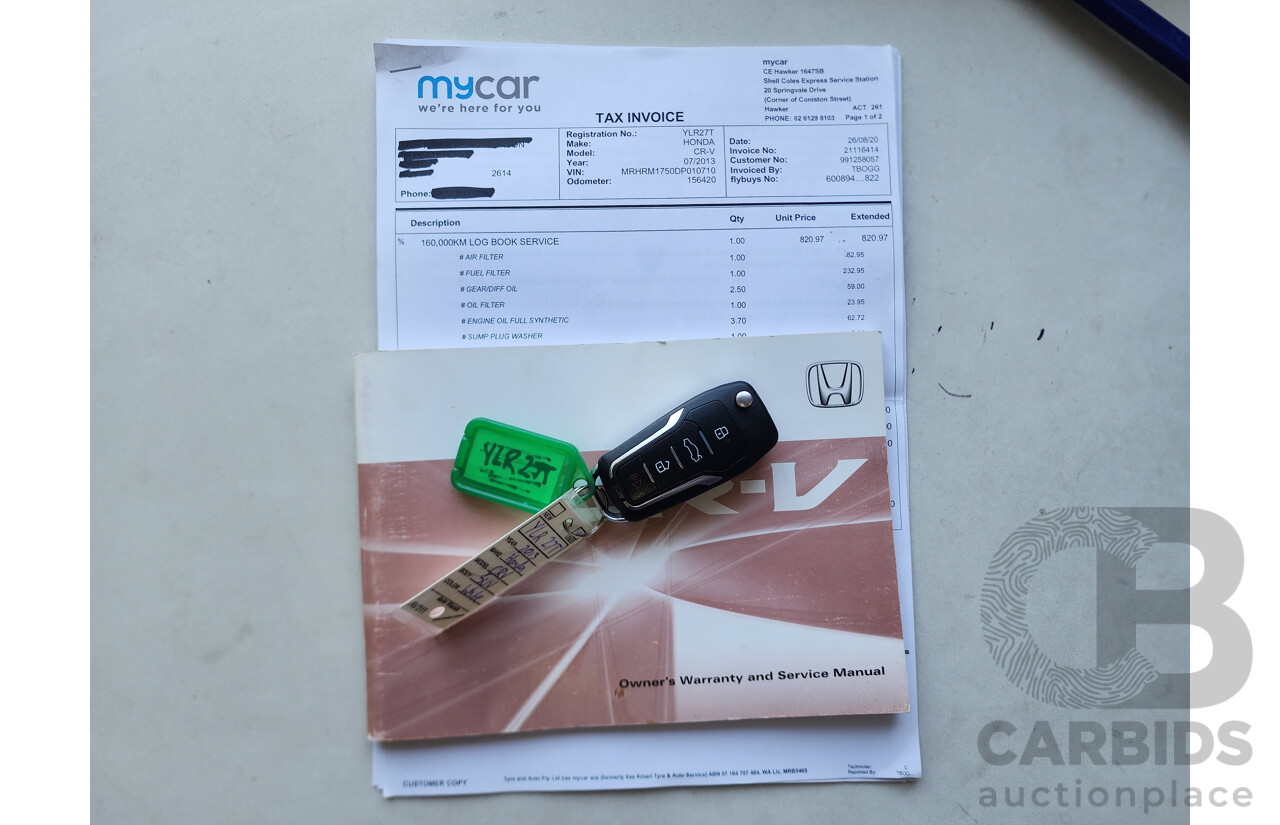 5/2013 Honda CRV VTi (4x2) 30 4d Wagon White 2.0L