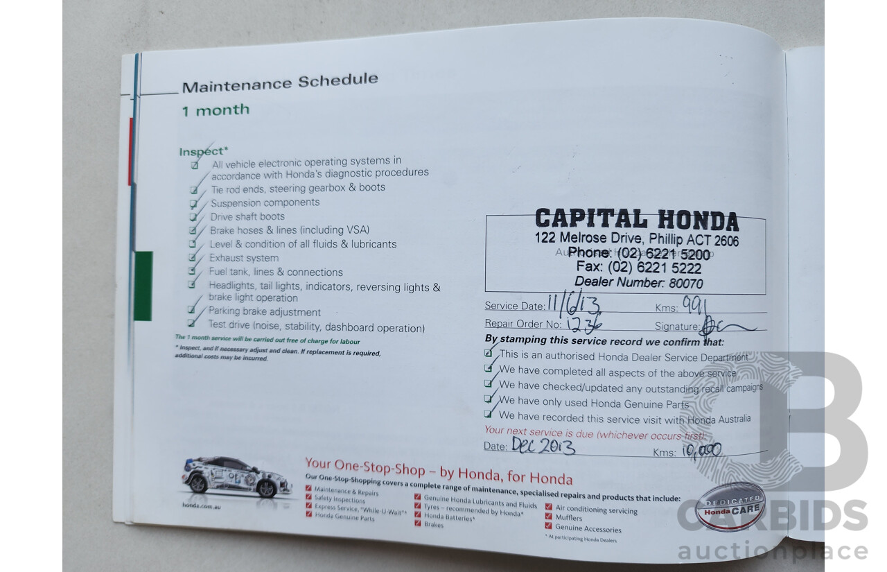 5/2013 Honda CRV VTi (4x2) 30 4d Wagon White 2.0L