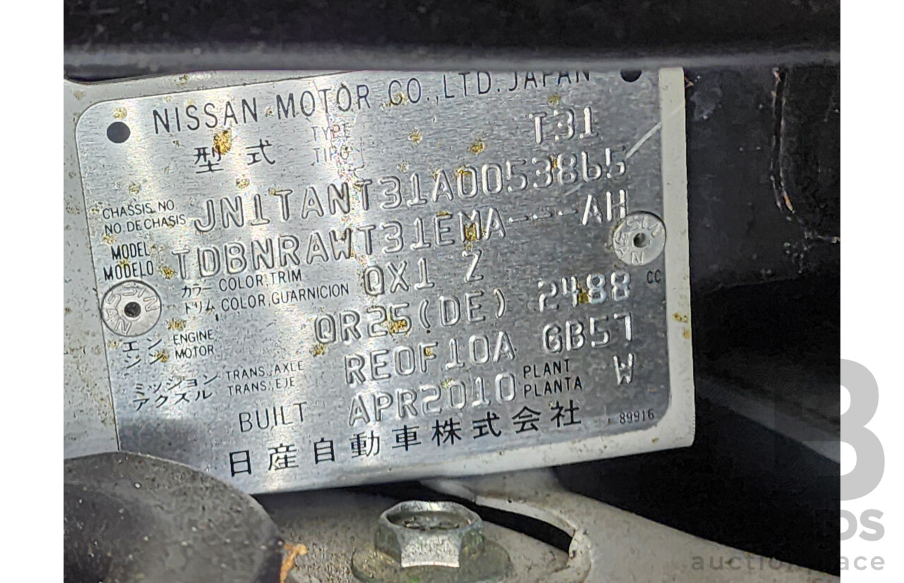 5/2010 Nissan X-Trail ST (4x4) T31 MY10 4d Wagon White 2.5L