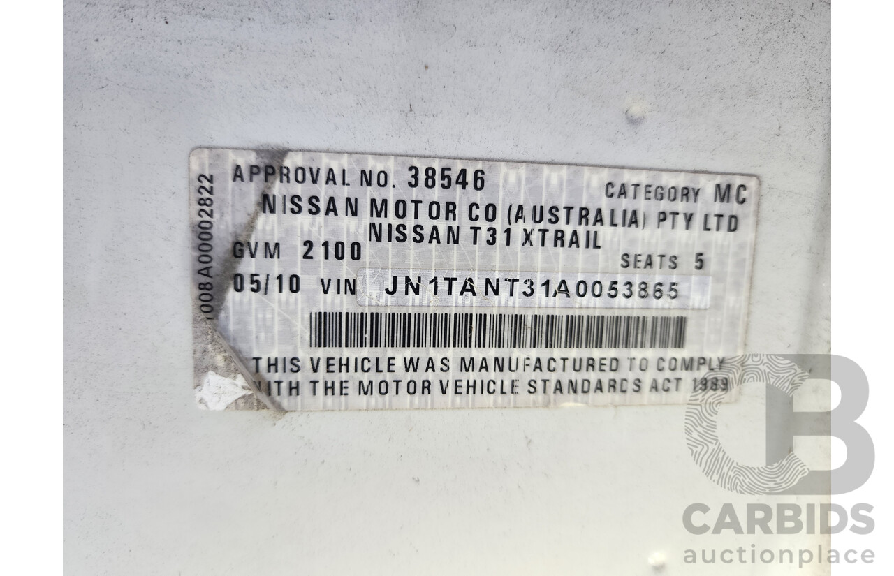 5/2010 Nissan X-Trail ST (4x4) T31 MY10 4d Wagon White 2.5L