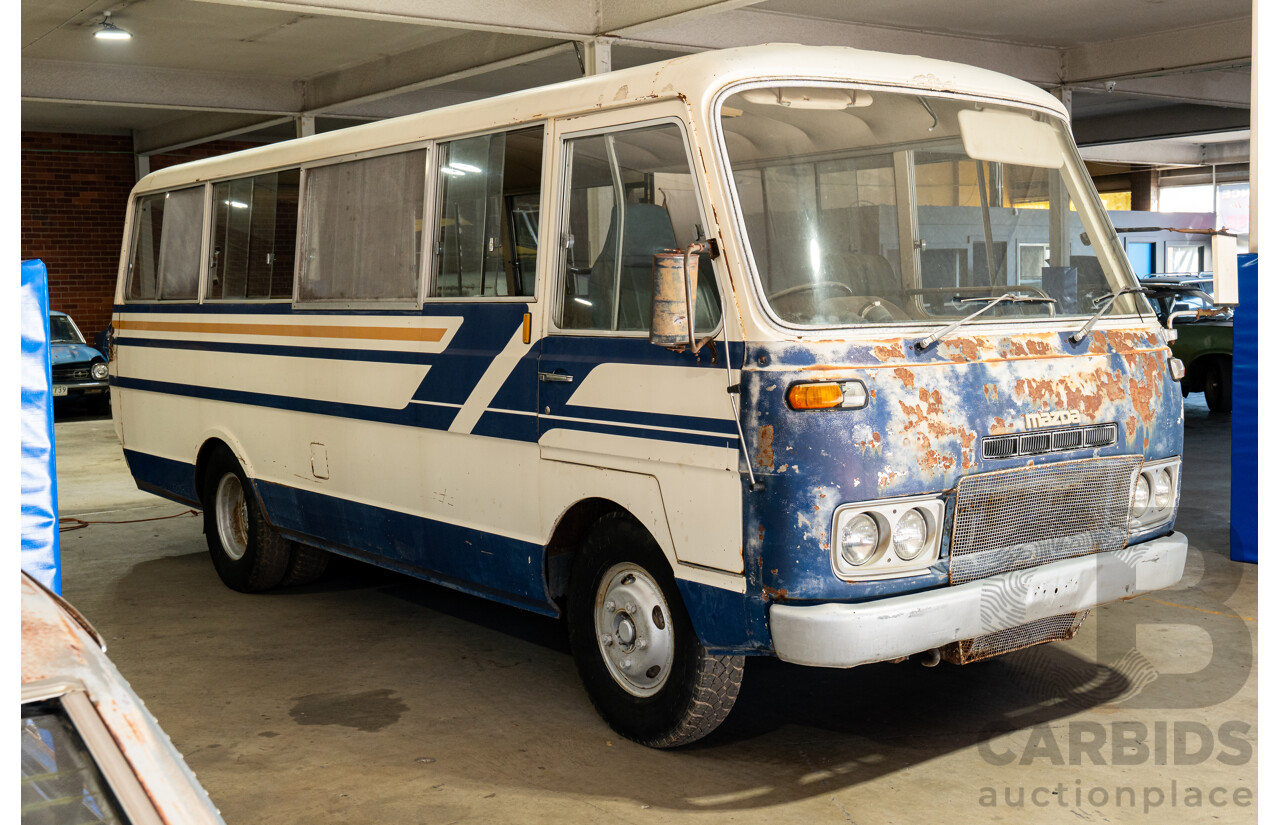 10/1980 Mazda Parkway 26 Diesel Light Bus TA3H4F 2d Bus White / Blue - Holden Red Motor Converted
