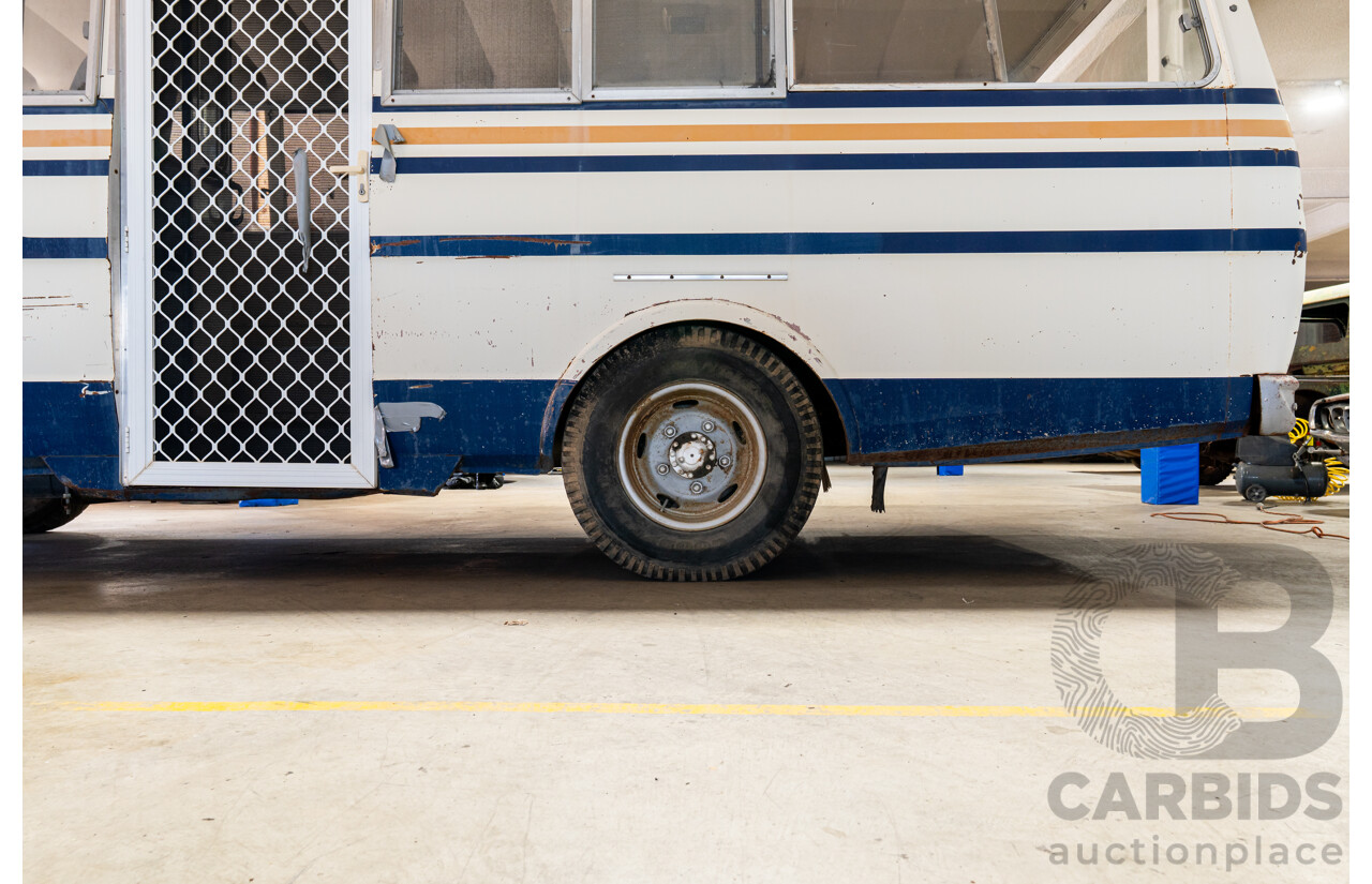10/1980 Mazda Parkway 26 Diesel Light Bus TA3H4F 2d Bus White / Blue - Holden Red Motor Converted