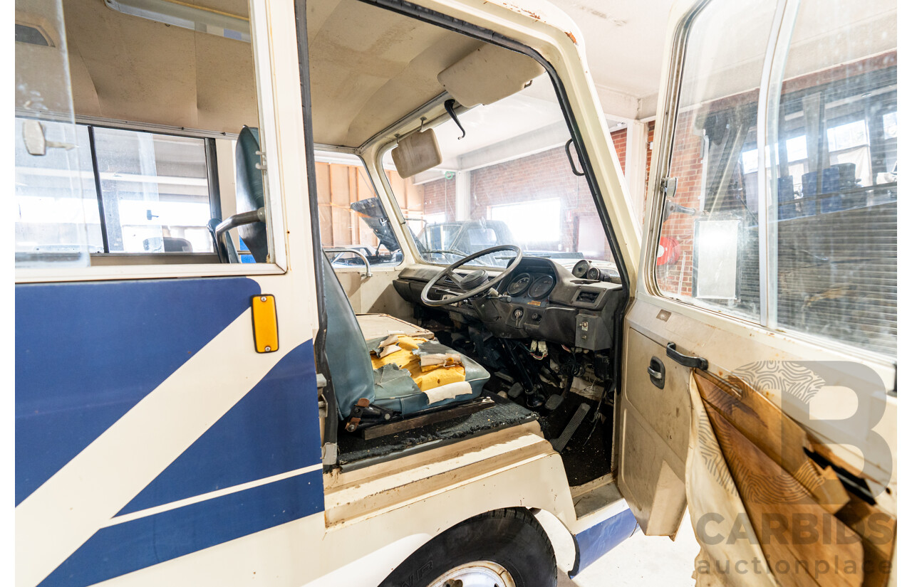 10/1980 Mazda Parkway 26 Diesel Light Bus TA3H4F 2d Bus White / Blue - Holden Red Motor Converted