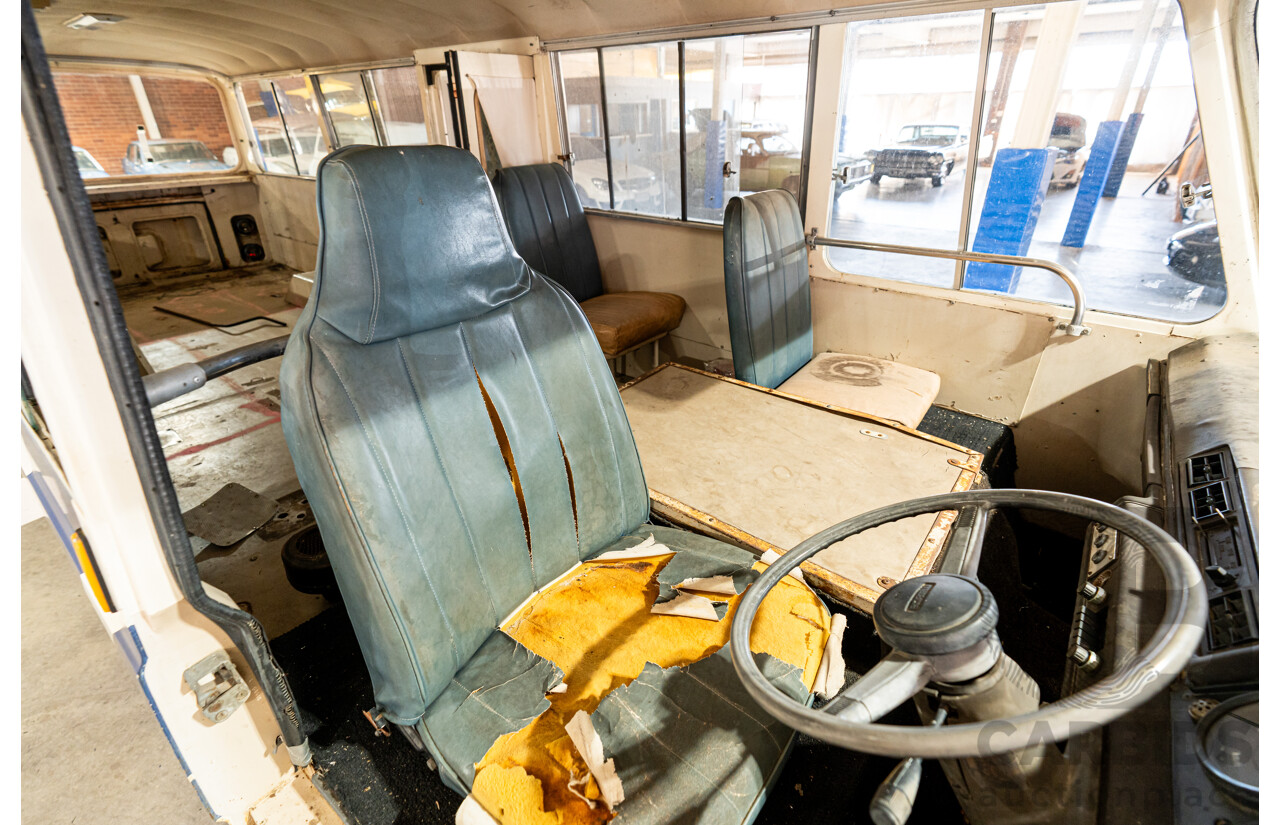 10/1980 Mazda Parkway 26 Diesel Light Bus TA3H4F 2d Bus White / Blue - Holden Red Motor Converted