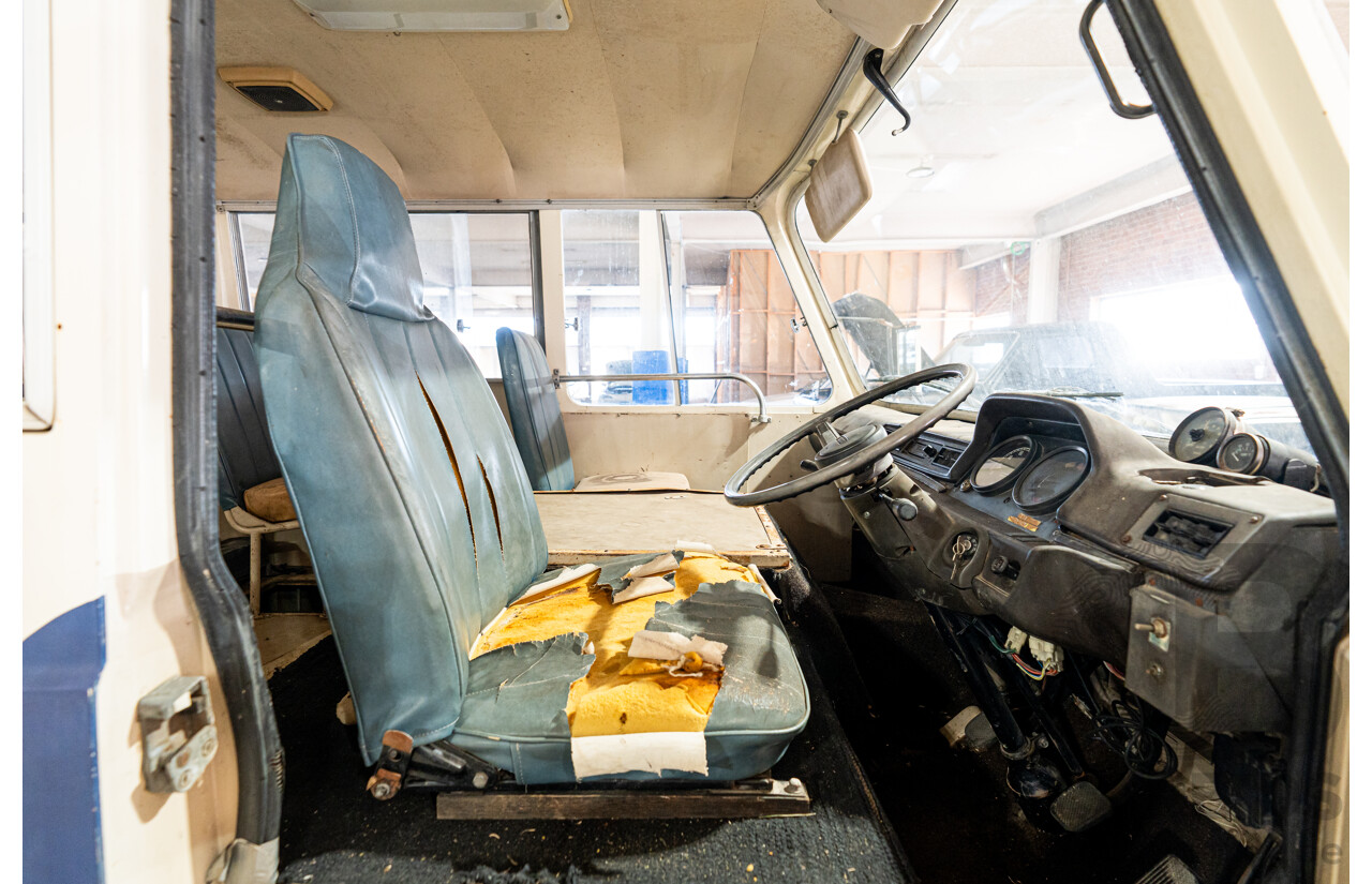 10/1980 Mazda Parkway 26 Diesel Light Bus TA3H4F 2d Bus White / Blue - Holden Red Motor Converted