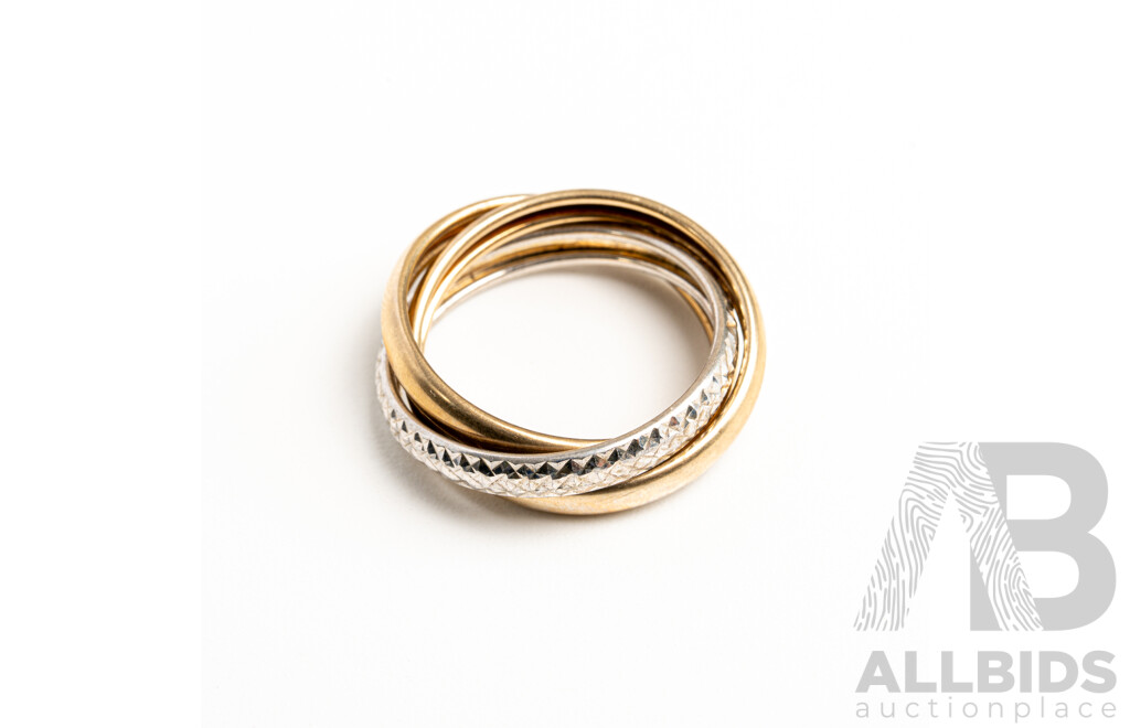 9ct Russian Wedding Rings, Size O, 2.65 Grams
