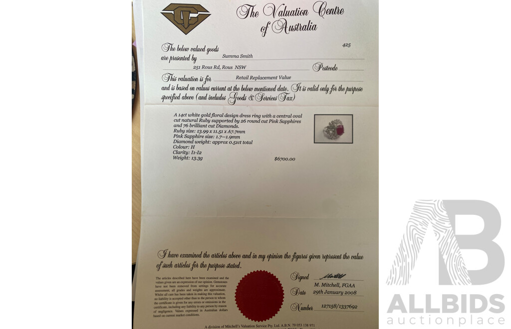 14ct Diamond, Ruby & Ceylon Sapphire Cocktail Ring, R11.0ct/TDW0.75ct/S0.73ct, Size R, 13.39 Grams