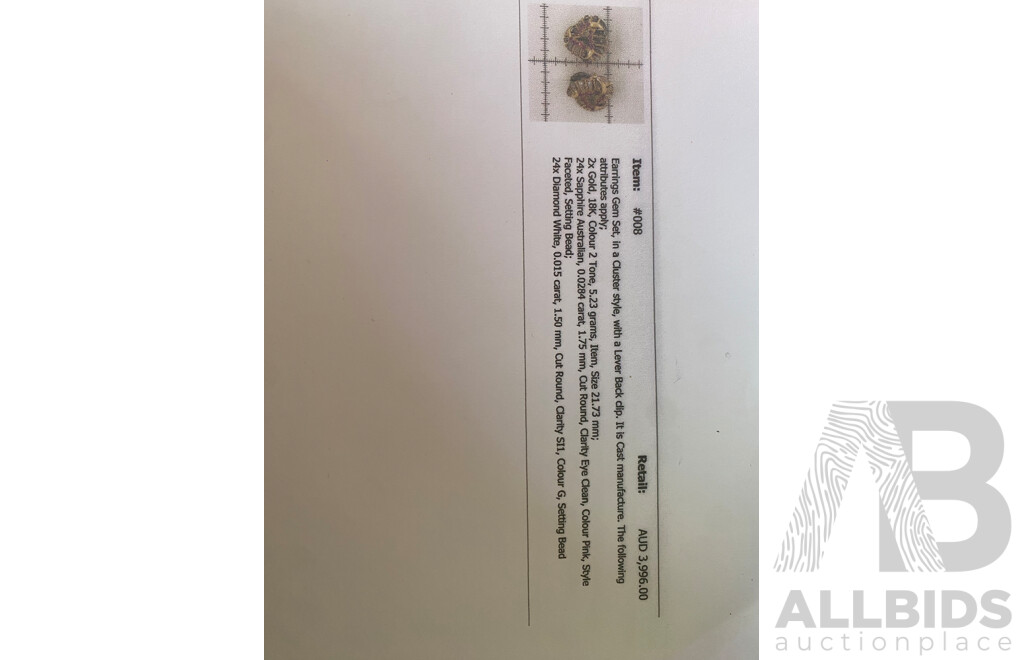 18ct Australian Pink Sapphire & Diamond Set Couture Flower Cluster Stud Earrings, S0.68ct/TDW0.36ct, 10.46 Grams