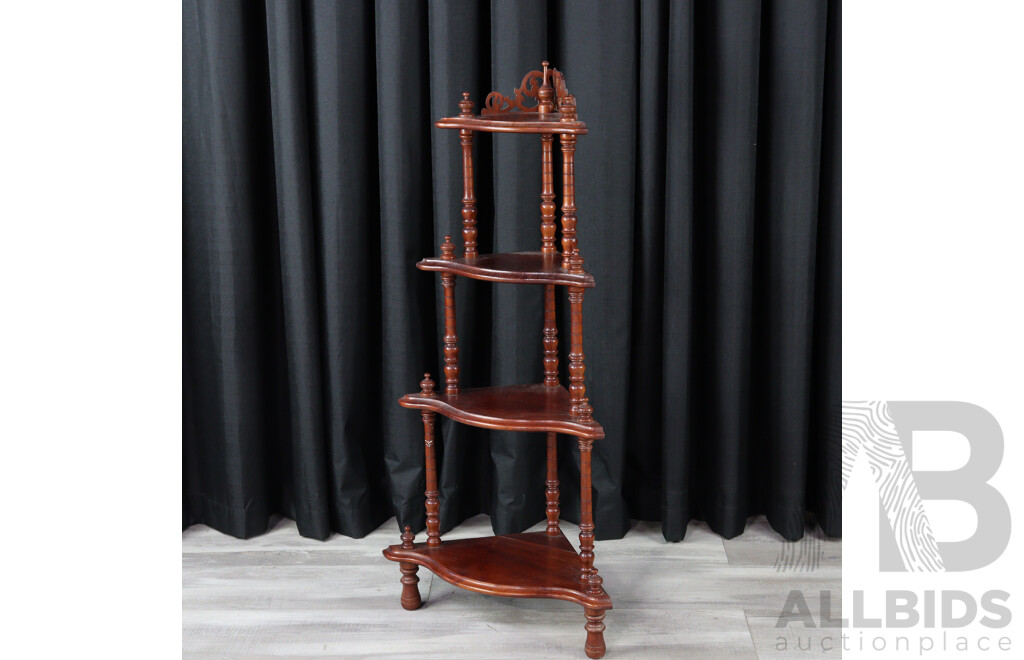Reproduction Mahogany Four Tier What-Not