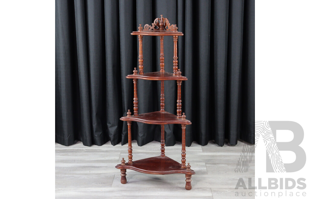 Reproduction Mahogany Four Tier What-Not