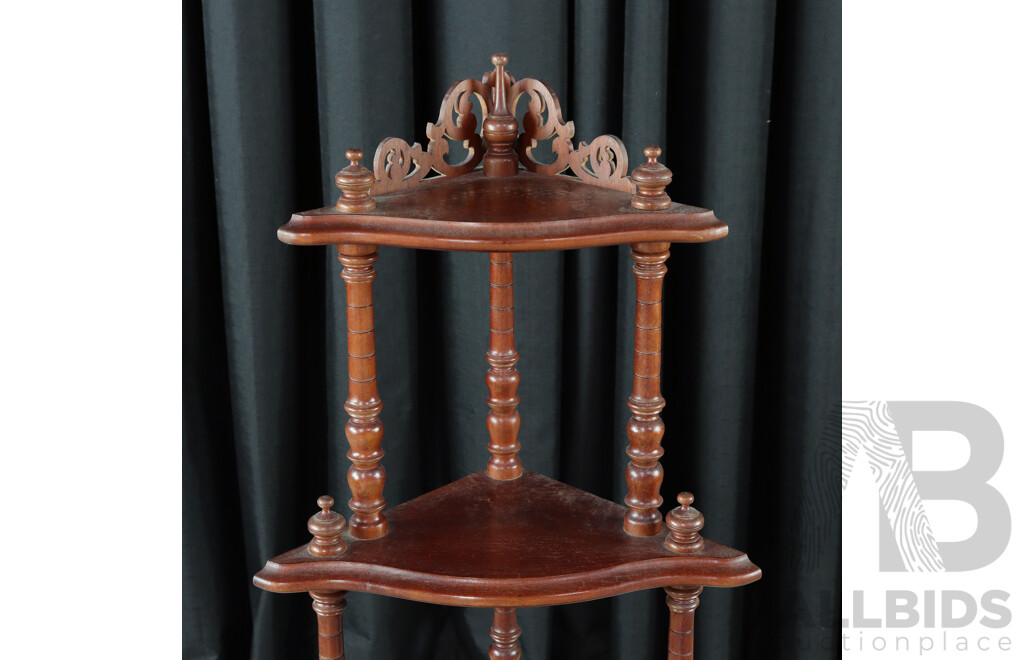 Reproduction Mahogany Four Tier What-Not