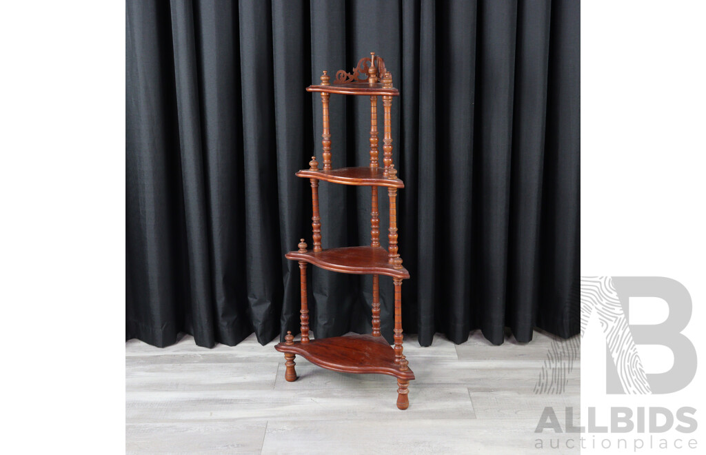 Reproduction Mahogany Four Tier What-Not