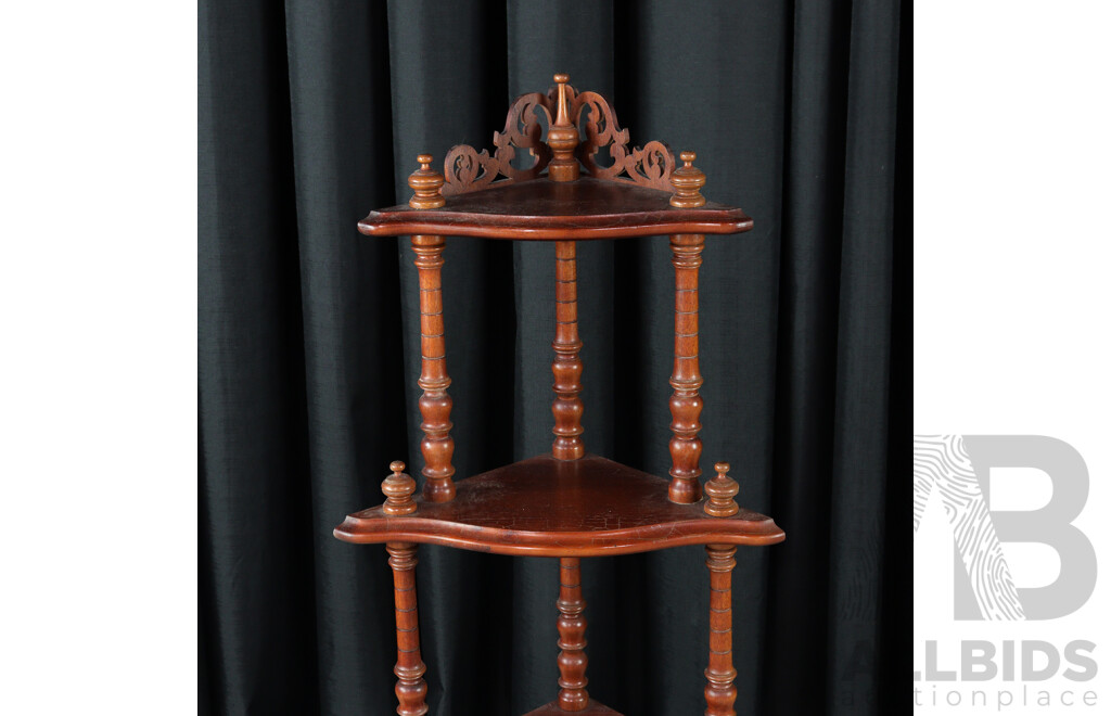 Reproduction Mahogany Four Tier What-Not