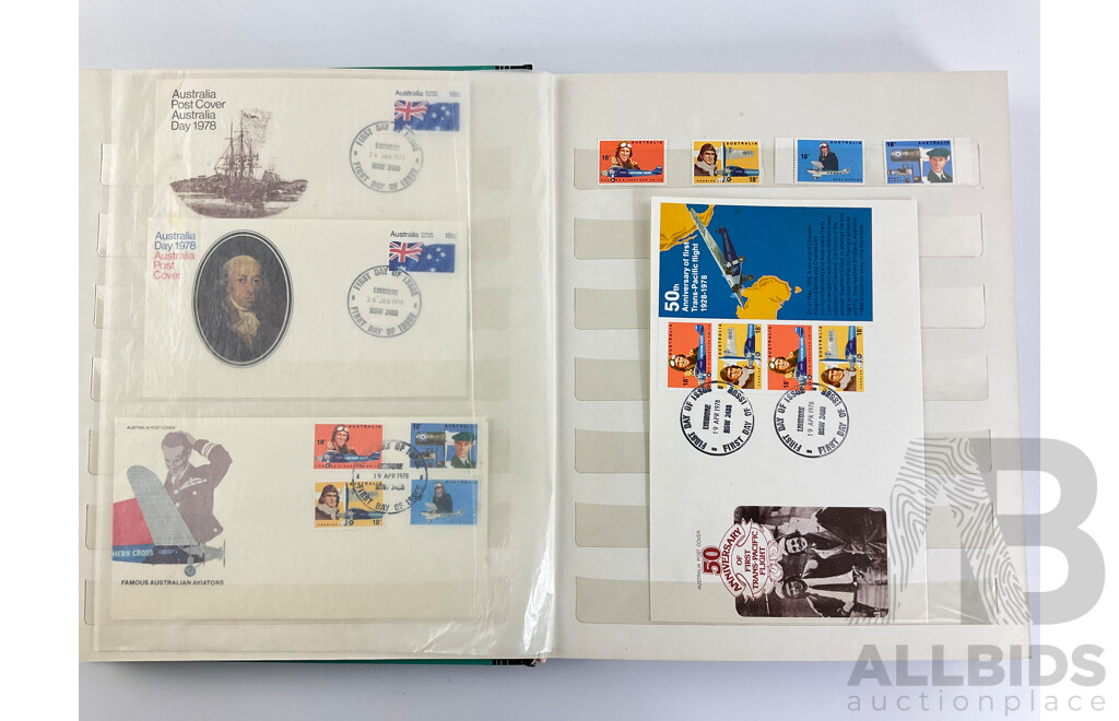 Album of Australian 1970's/80's Mint Stamp Sets, First Day Covers and Stamp Packs