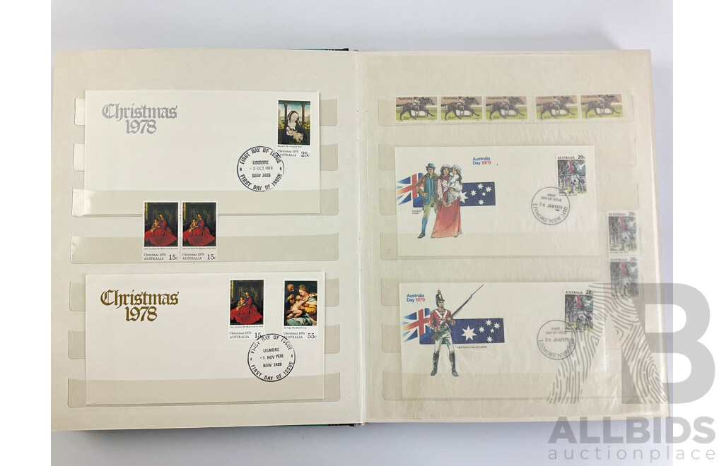 Album of Australian 1970's/80's Mint Stamp Sets, First Day Covers and Stamp Packs