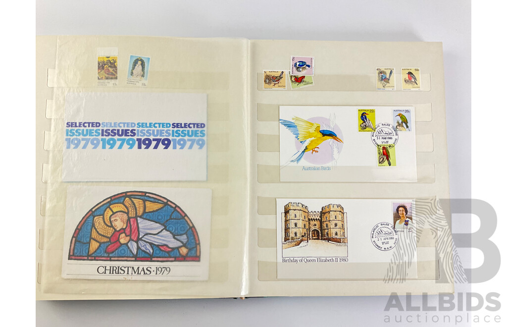 Album of Australian 1970's/80's Mint Stamp Sets, First Day Covers and Stamp Packs