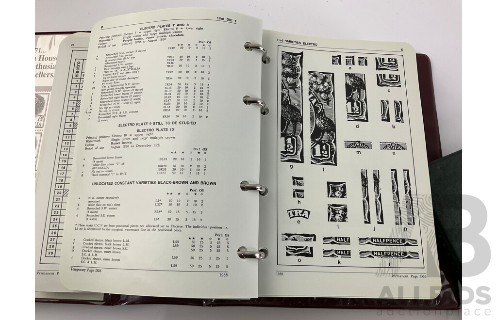 Collection of Australian Philately Including 1990/91 Collectors Years Book 2003 Collection Album, 1988 Heritage Albums, Australian Commonwealth Specialists Catalogue, 1953 Commonwealth Coronation Stamps