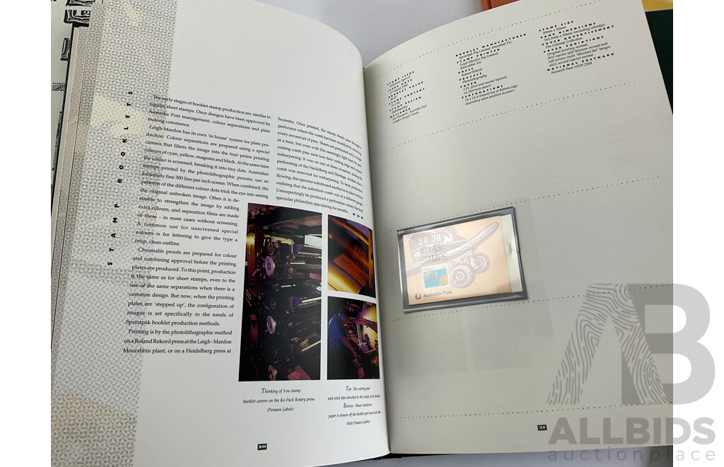 Collection of Australian Philately Including 1990/91 Collectors Years Book 2003 Collection Album, 1988 Heritage Albums, Australian Commonwealth Specialists Catalogue, 1953 Commonwealth Coronation Stamps